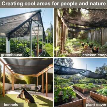 BeGrit 50% 6x13ft Shade Cloth with Grommets Garden Sun Mesh Sunblock UV Resistant Net for Garden Cover Flowers,Patio Plants,Chicken Coop,Greenhouse…