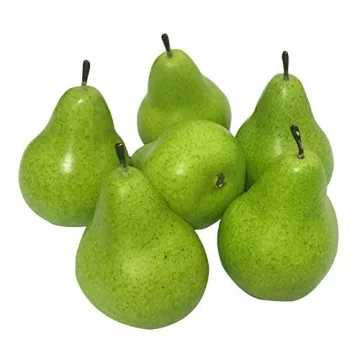 J-Rijzen 6pcs Fake Pears | Realistic Artificial Fruit for Home and Office Decor