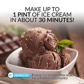 Nostalgia Electric Ice Cream Maker - Old Fashioned Soft Serve Ice Cream Machine Makes Frozen Yogurt or Gelato in Minutes - Fun Kitchen Appliance - Modern Style - Blue - 1 Pint