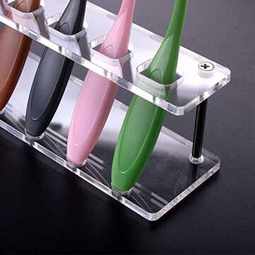 Yoseng Clear Acrylic 10 Hole Drying Rack Storage Display Bracket Shelf Holder Specifically Design for Oval Ink Blending Brush Set(Not Contain Brush)