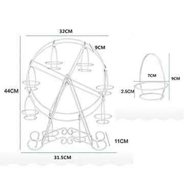 Ferris Wheel Cupcake Stand Dessert Serving Tray, Ferris Wheel Cupcake Stand for Carnival and Circus Theme Party Wedding Party Furnishing Accessories (White)