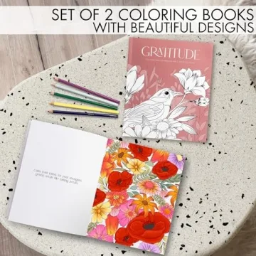 Beautiful Adult Coloring Book Set of 2 for Relaxation