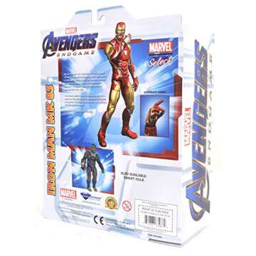 DIAMOND SELECT TOYS Marvel Select: Avengers Endgame Iron Man Mk85 Action Figure, Multicolor