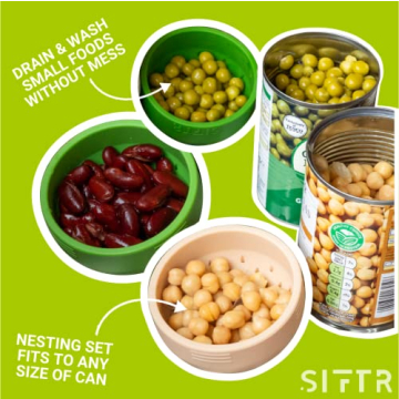SIFTR Space Saving Silicone Can Strainer Set