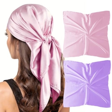 Vimate Satin Bandanas for Women - 2 Pack Silk Headband Scarves