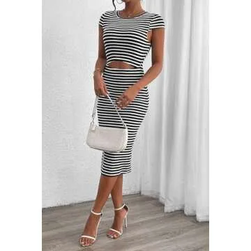 Stylish PRETTYGARDEN Women's Cut Out Midi Dress