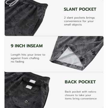 APTRO Men's 9" Quick Dry Swim Trunks for Big and Tall