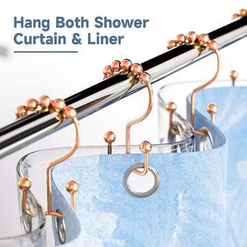 Titanker Shower Curtain Hooks Rings Rust Resistant Metal Double Glide Shower Hooks Rings for Bathroo...