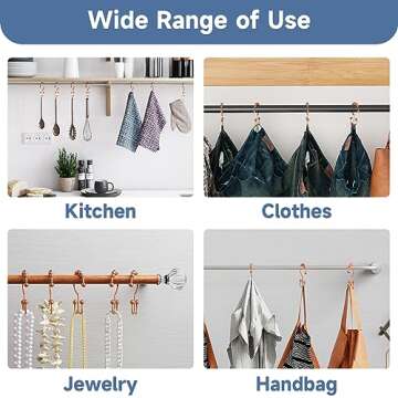 Titanker Shower Curtain Hooks Rings Rust Resistant Metal Double Glide Shower Hooks Rings for Bathroom Shower Rods Curtains, Set of 12 Hooks - Rose Gold