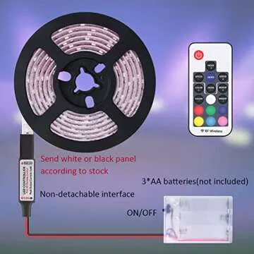 abtong LED Strip Lights Battery Powered RGB LED Battery Lights 17 Keys Remote Control 2PCS 6.56FT Waterproof LED Lights Strip Color Changing Flexible LED Rope Lights Kit for TV Party Home Decoration