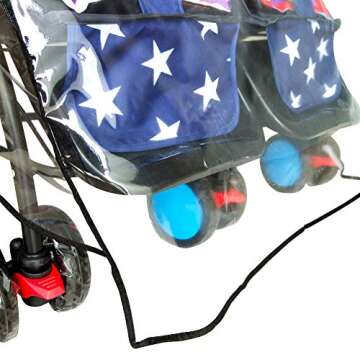 Weather Shield for Double Stroller Raincoat Universal Size Side by Side Baby Umbrella Stroller Rain Cover Scooter Twin Wind Shield Waterproof Jogger City