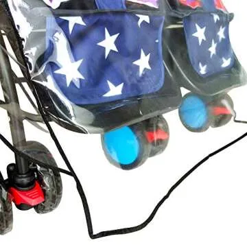 Weather Shield for Double Stroller Raincoat Universal Size Side by Side Baby Umbrella Stroller Rain Cover Scooter Twin Wind Shield Waterproof Jogger City