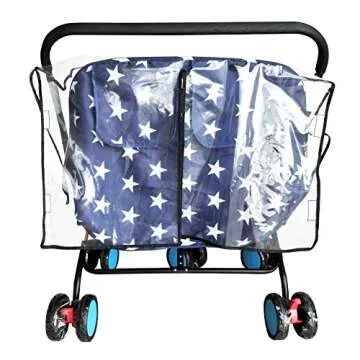Weather Shield for Double Stroller Raincoat Universal Size Side by Side Baby Umbrella Stroller Rain Cover Scooter Twin Wind Shield Waterproof Jogger City