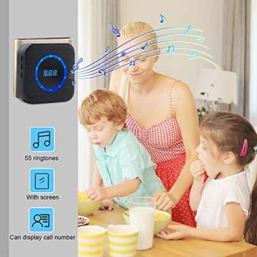 CallToU Alert Button for Seniors Wireless Caregiver Pager Call Bell for Nurse Patient Elderly 2 Plug...