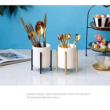 SIEBOLD Sturdy Cutlery Holder - Elegant Kitchen Caddy