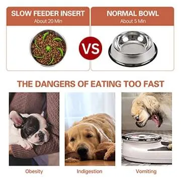 Slow Feeder Dog Bowls Insert, Cuttable Spiral Slow Feeder Insert with Octopus Suction Cups, Silicone Dog Slow Feeder Bowl Suitable for Small Medium Large Breed Dogs and Cats, Easy to Clean(Green)…