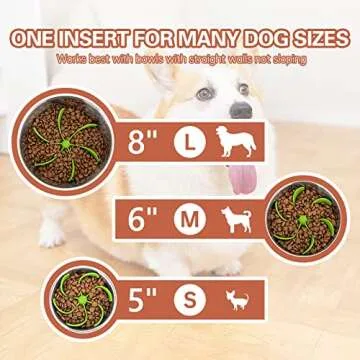 Slow Feeder Dog Bowls Insert, Cuttable Spiral Slow Feeder Insert with Octopus Suction Cups, Silicone Dog Slow Feeder Bowl Suitable for Small Medium Large Breed Dogs and Cats, Easy to Clean(Green)…