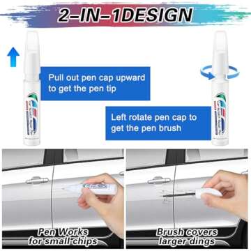 Touch Up Paint for Cars,Car Paint Scratch Repair Pen Car Paint Touch Up Pen Car Scratch Remover Quick and Easy Fix Auto Paint Chip Repair Auto Touch Up Paint for Scratch Repair Various Cars (White)