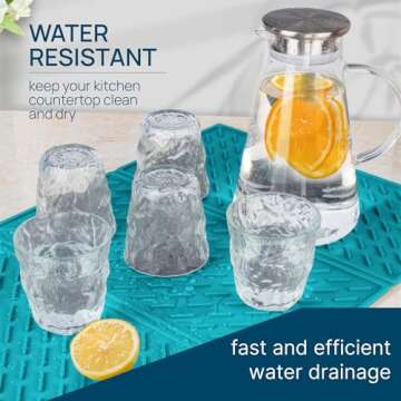 Sheffsky 24" x 16" Trifold Silicone Drying Mat for Dishes