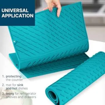 Sheffsky 24" x 16" Trifold Silicone Drying Mat for Dishes