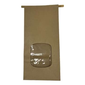 96 Kraft Paper Bags with Window - Ideal for Bakery & Gifts