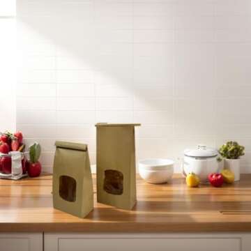 96 Kraft Paper Bags with Window - Ideal for Bakery & Gifts