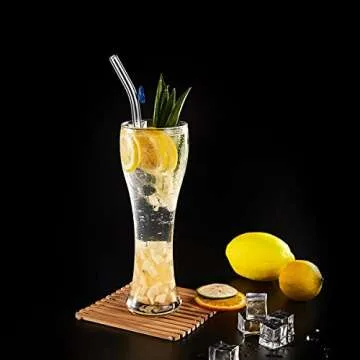 Colorful 6PCS Reusable Glass Straws for Hot and Cold Drinks