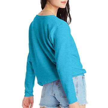 Hanes Women's EcoSmart Crewneck Sweatshirt in Blue