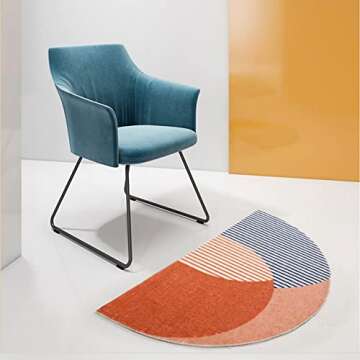 THRILRUG Half Round Inside Door Mats for Front Door, 17"x28" Entryway Rug Boho Door Mat,Half Circle ...