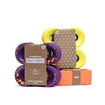 Orangatang Fat Free 65 mm 80a Freeride Longboard Skateboard Wheels (Orange, Set of 4)