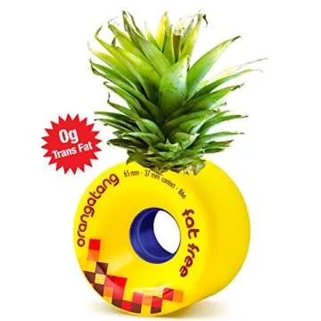 Orangatang Fat Free 65 mm 80a Freeride Longboard Skateboard Wheels (Orange, Set of 4)