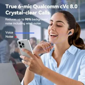 EarFun Air Pro 3 Noise Cancelling Wireless Earbuds, Qualcomm® aptX™ Adaptive Sound, 6 Mics CVC 8.0 ENC, Bluetooth 5.3 Earbuds, Multipoint Connection, 45H Playtime, App Customize EQ, Wireless Charging