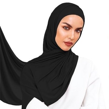 VOILE CHIC Instant Hijab Scarf - Premium Jersey Wrap for Women - Black