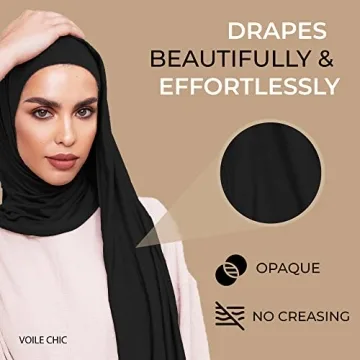 Premium Instant Jersey Hijab Scarf for Women - Black