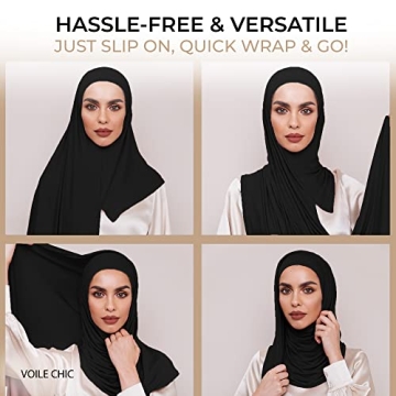 Premium Instant Jersey Hijab Scarf for Women - Black