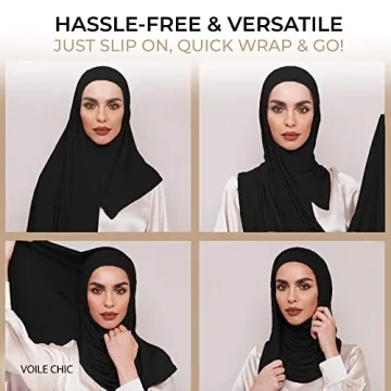 Premium Instant Jersey Hijab Scarf for Women - Black