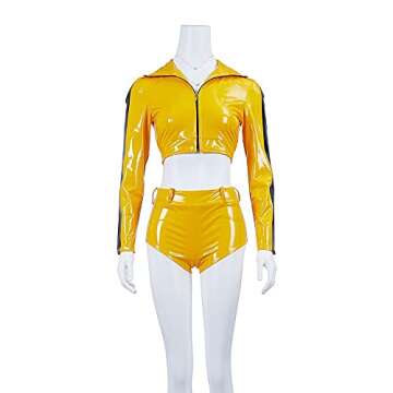 BYHai Kill Bill Costume Beatrix Kiddo The Bride Costume Cosplay Suit Sexy Kung Fu Outfit with Jacket Pants for Women