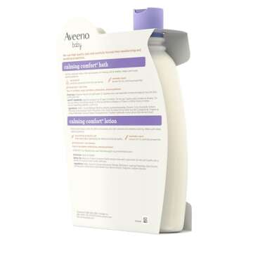 Aveeno Baby Calming Comfort Bath & Lotion Set, Nighttime Baby Skin Care Products with Natural Oat, Lavender & Vanilla Scents, Paraben-, Phthalate- & Phenoxyethanol-Free, 2 Items