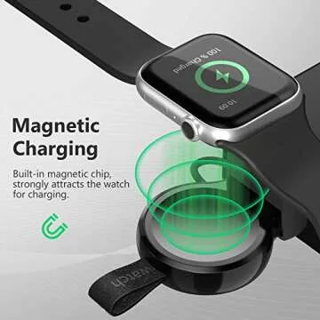 𝟐𝐏𝐚𝐜𝐤 𝐔𝐩𝐠𝐫𝐚𝐝𝐞𝐝 for Apple Watch Wireless Charger, Portable iWatch Charger, Travel Cordless Charger, Magnetic Wireless Charging Compatible for Apple Watch Ultra 10/9/8/7/6/5/4/3/2/1/SE
