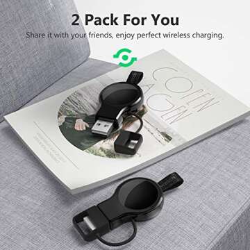 𝟐𝐏𝐚𝐜𝐤 𝐔𝐩𝐠𝐫𝐚𝐝𝐞𝐝 for Apple Watch Wireless Charger, Portable iWatch Charger, Travel Cordless Charger, Magnetic Wireless Charging Compatible for Apple Watch Ultra 10/9/8/7/6/5/4/3/2/1/SE