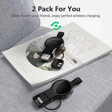 𝟐𝐏𝐚𝐜𝐤 𝐔𝐩𝐠𝐫𝐚𝐝𝐞𝐝 for Apple Watch Wireless Charger, Portable iWatch Charger, Travel Cordless Charger, Magnetic Wireless Charging Compatible for Apple Watch Ultra 10/9/8/7/6/5/4/3/2/1/SE