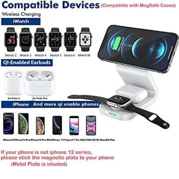 Mag-Safe Wireless 3 in 1 Charger for iPhone and More