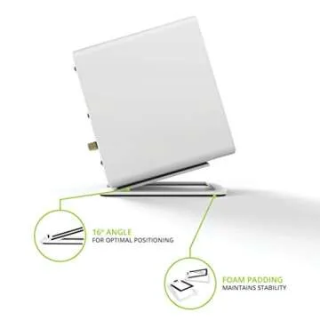 Kanto S2 Tilted Desktop Speaker Stands for Small Speakers & Compact 2”-3” Studio Monitors | Supports 6 lbs | Damping Foam Padding | Pair | White