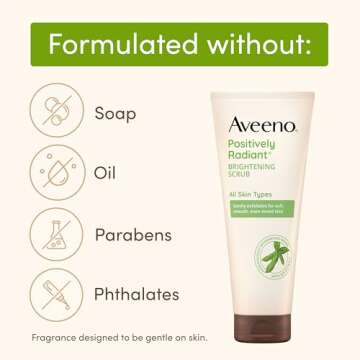 Aveeno Positively Radiant Skin Brightening Exfoliating Daily Facial Scrub, Moisture-Rich Soy Extract, helps improve skin tone & texture, Oil-& Soap-Free, Hypoallergenic, 5 oz