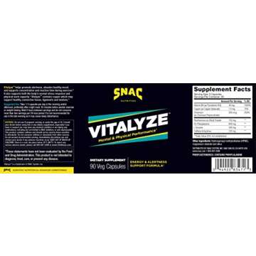 SNAC Vitalyze Mental Alertness and Physical Performance Energy Enhancer, 90 Capsules