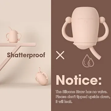 Cuddle Campus 100% Silicone Baby Training Cup, Shatterproof Toddler Sippy Cups with Straw, Open Cup for Baby, 6+ Months 4 Oz