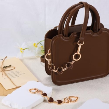 Heart Moon Purse Extender Chains Gold Brown Handbag Accessories