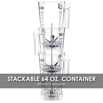 Waring Commercial MX1000XTX 3.5 HP Blender with Paddle Switches, Pulse Feature and a 64 oz. BPA Free Copolyester Container, 120V, 5-15 Phase Plug, Black