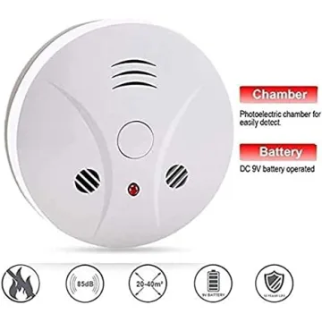 Lecoolife 3 Pack Smoke Detector Battery Operated with Photoelectric Sensor and Silence Button, Travel Portable