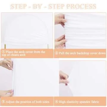 PATYDEST 8FT Wedding Arch Cover White Balloon Arch Backdrop Cover Spandex Fitted Arch Stand Covers Chiara Backdrop Arched Wall Double Sided Arch Frame Cover for Bridal Shower Prom Party Decoration